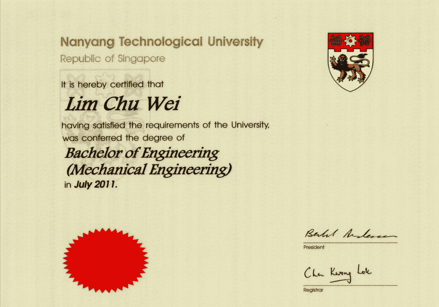 ntu phd degree certificate